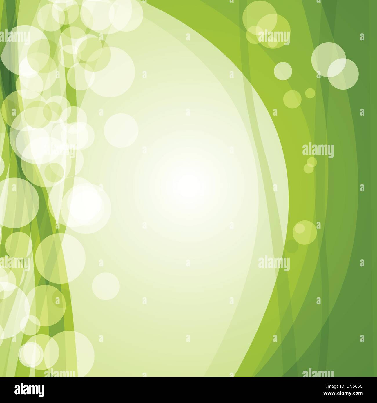 Bandera verde ecologista con hojas verdes Ilustración del Vector