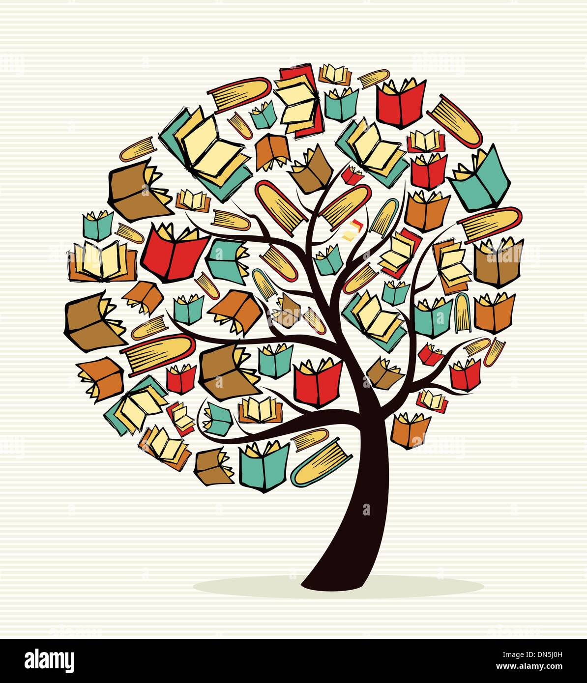 Concepto de árbol de libros Imagen Vector de stock - Alamy