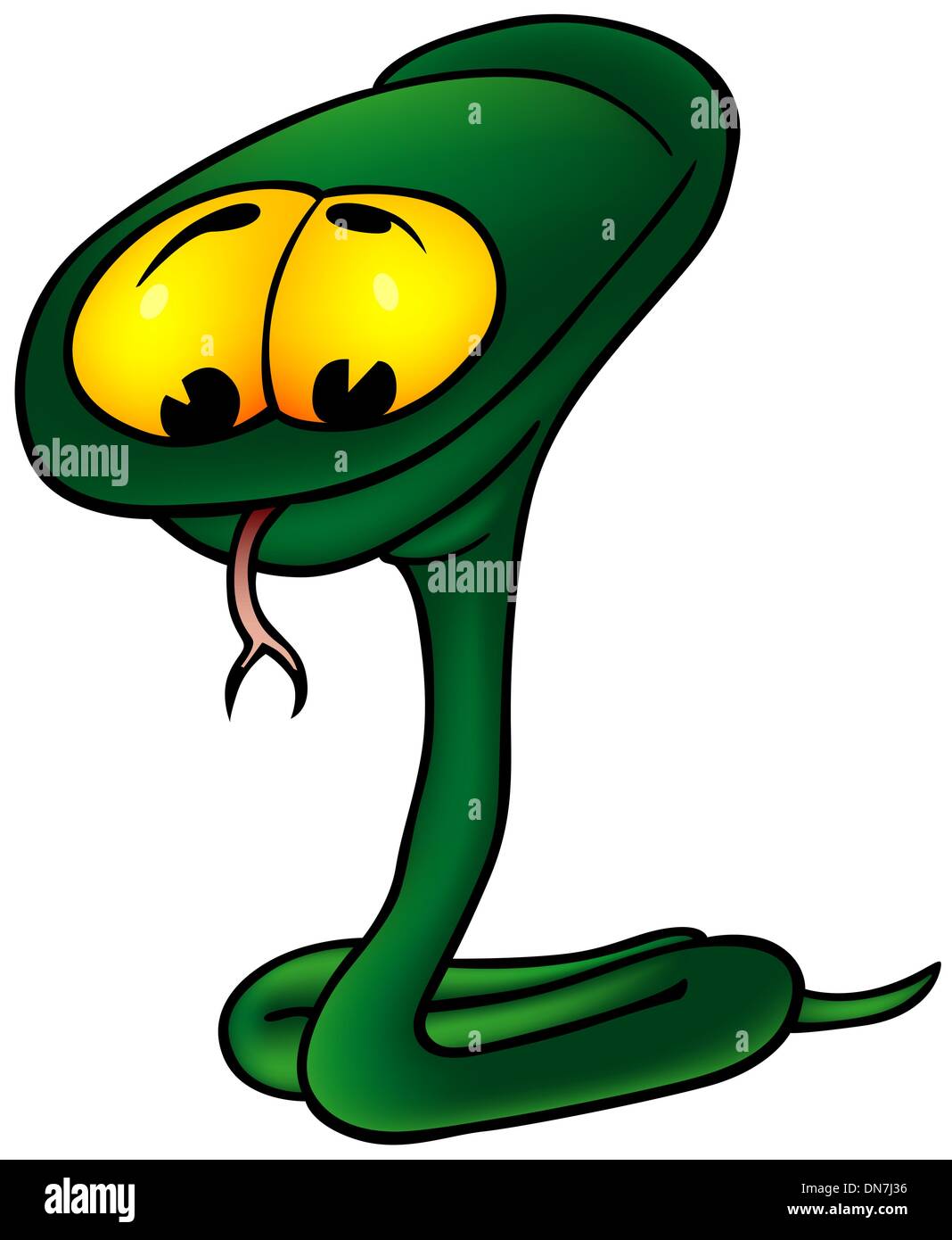 Serpiente enroscada verde Ilustración del Vector