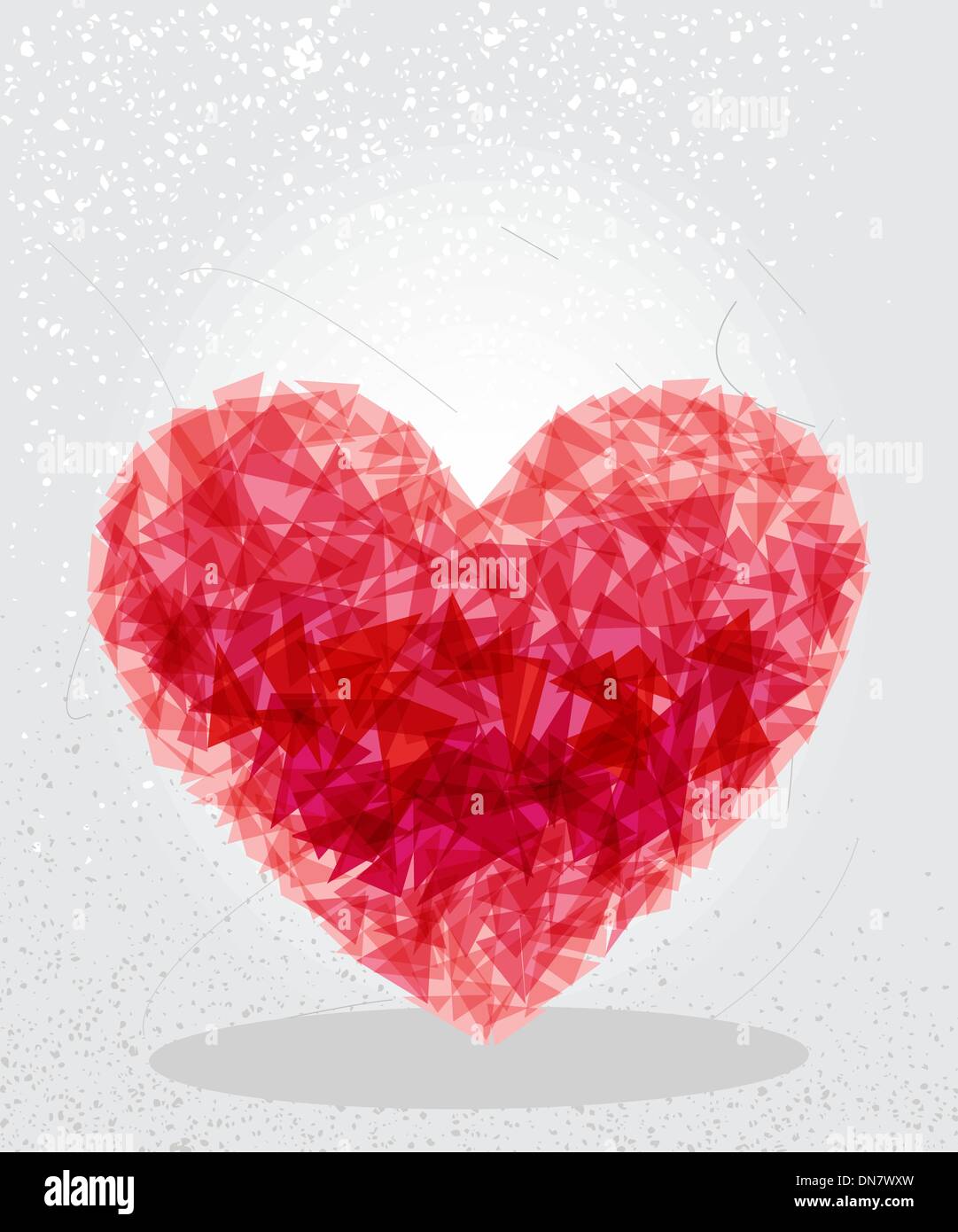 Corazón rojo forma geométrica. Ilustración del Vector