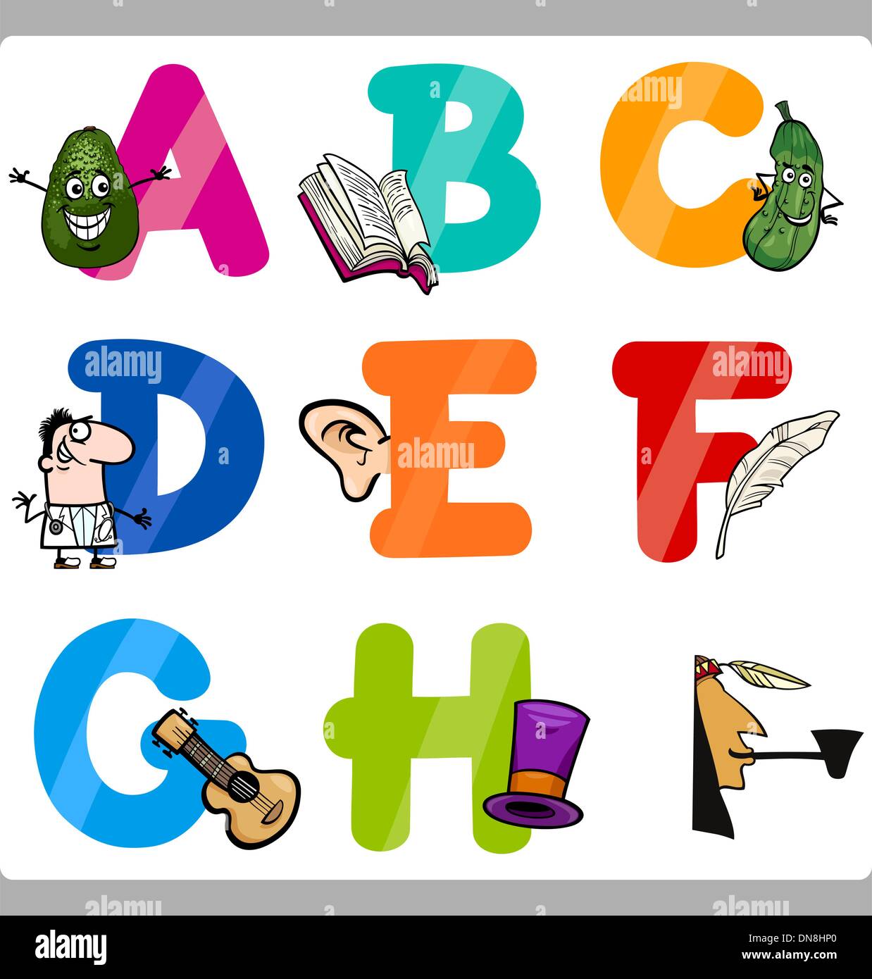 La Educacion Cartoon Las Letras Del Abecedario Para Ninos Imagen