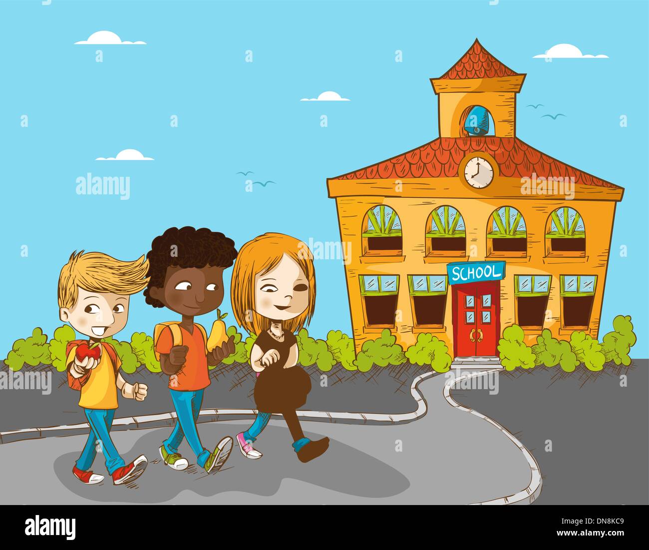 De vuelta a la escuela de educación infantil de dibujos animados Imagen  Vector de stock - Alamy