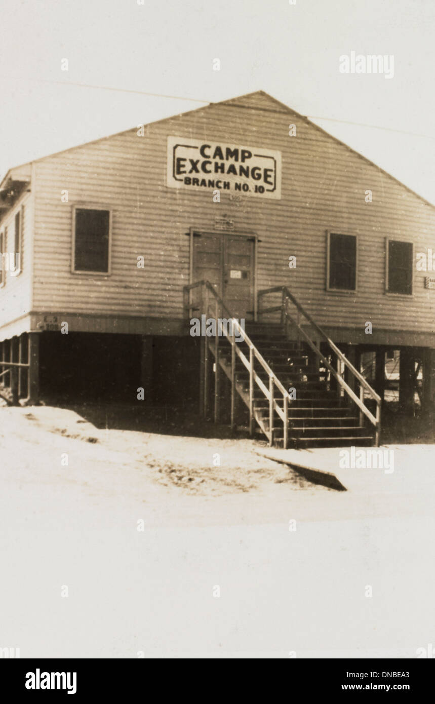 Camp Exchange (PX), Segunda Guerra Mundial, el 2º Batallón del 389o infantería, US Army base militar Indiana (Estados Unidos, 1942 Foto de stock
