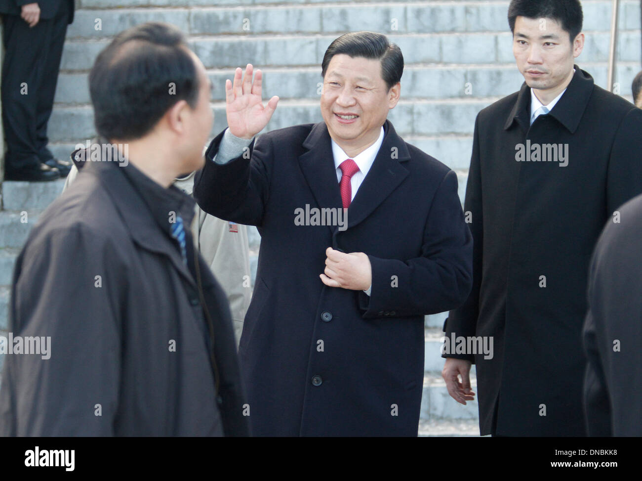 Primer ministro chino Xi Jinping visto durante una visita comercial a la isla española de Mallorca, España Foto de stock