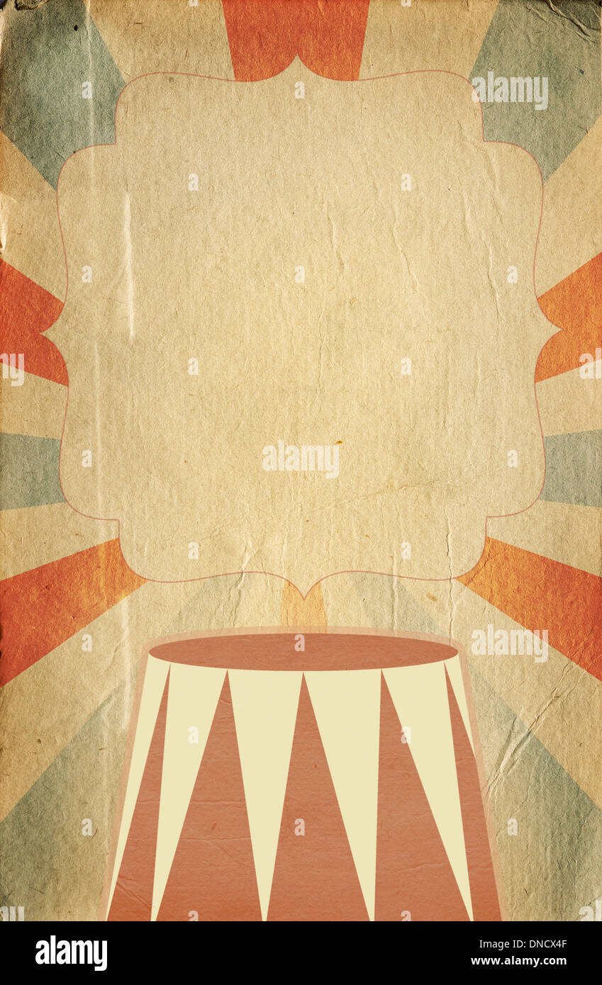 Retro estilo circo poster plantilla en sunbeam fondo con un espacio para el texto Foto de stock