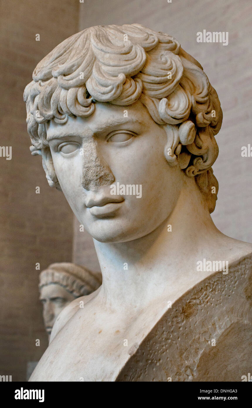 Antinous 111 - 130 fue un Bithynian jóvenes griegos y un favorito del emperador romano Adriano Foto de stock