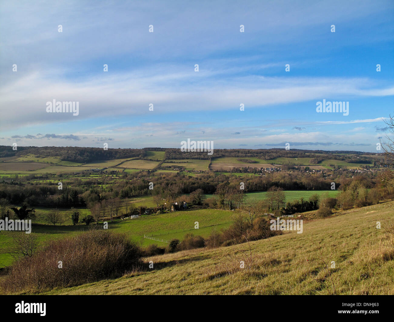 North Downs alrededor de la aldea de Shoreham en Kent Foto de stock