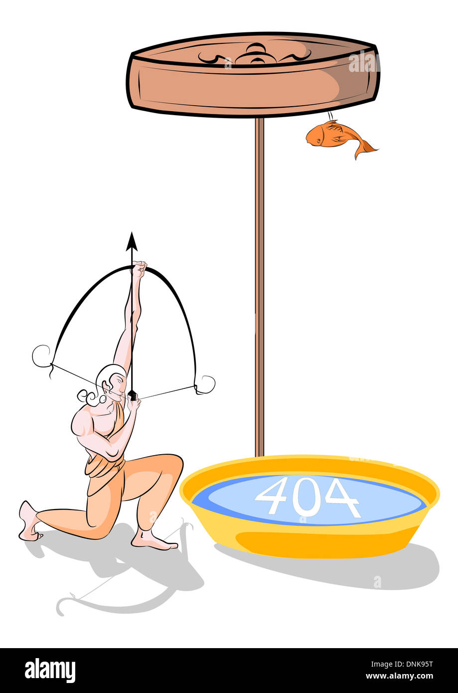 Representación ilustrativa de Arjuna busca el ojo de pez Foto de stock