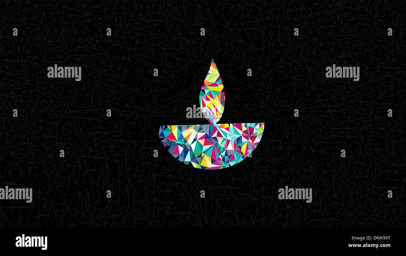 Diwali lámpara de aceite aislado sobre fondo negro Foto de stock