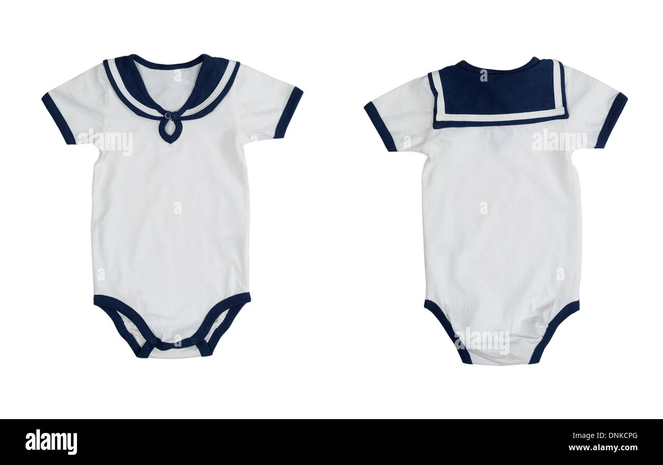 Dos del formulario (anverso y reverso) ropa de bebé marinero estilizados.  Aislar sobre fondo blanco. La imagen se compone de dos marcos Fotografía de  stock - Alamy