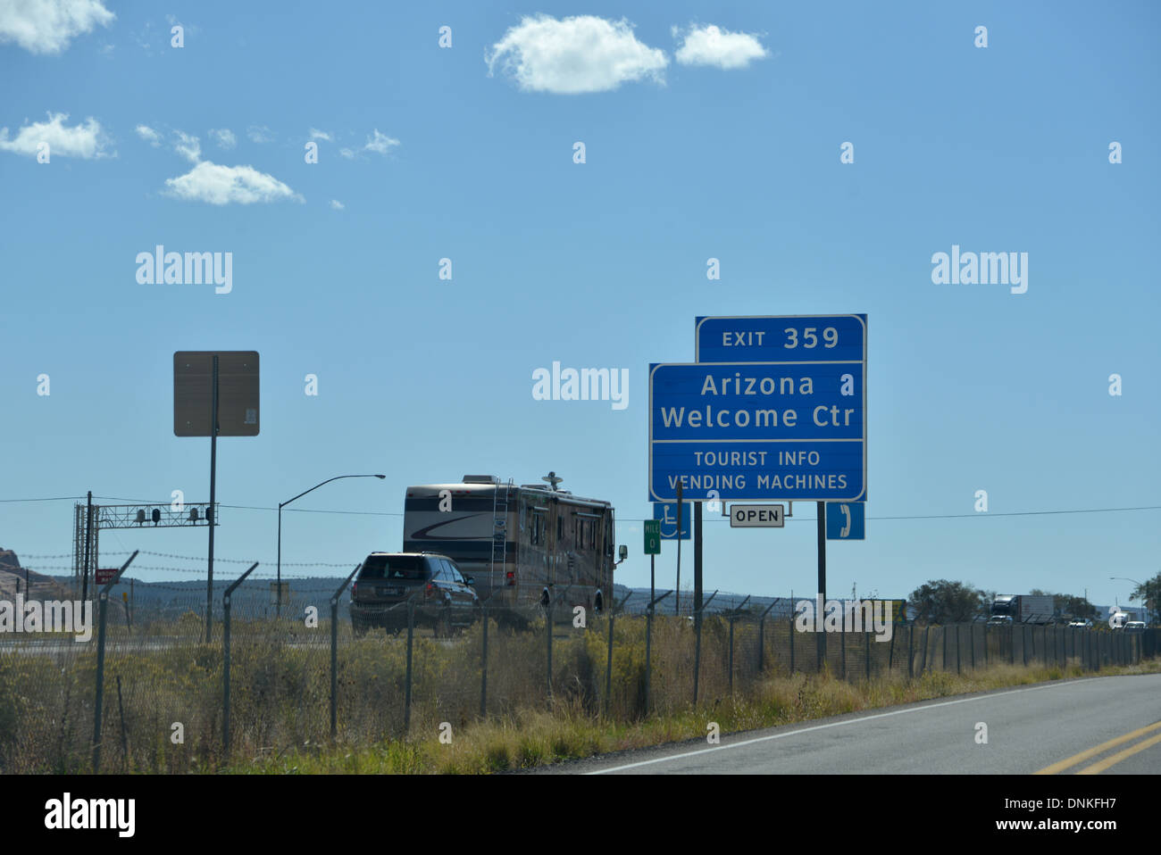 Ruta 66 viaje en carretera, Arizona Centro de bienvenida firmar Foto de stock