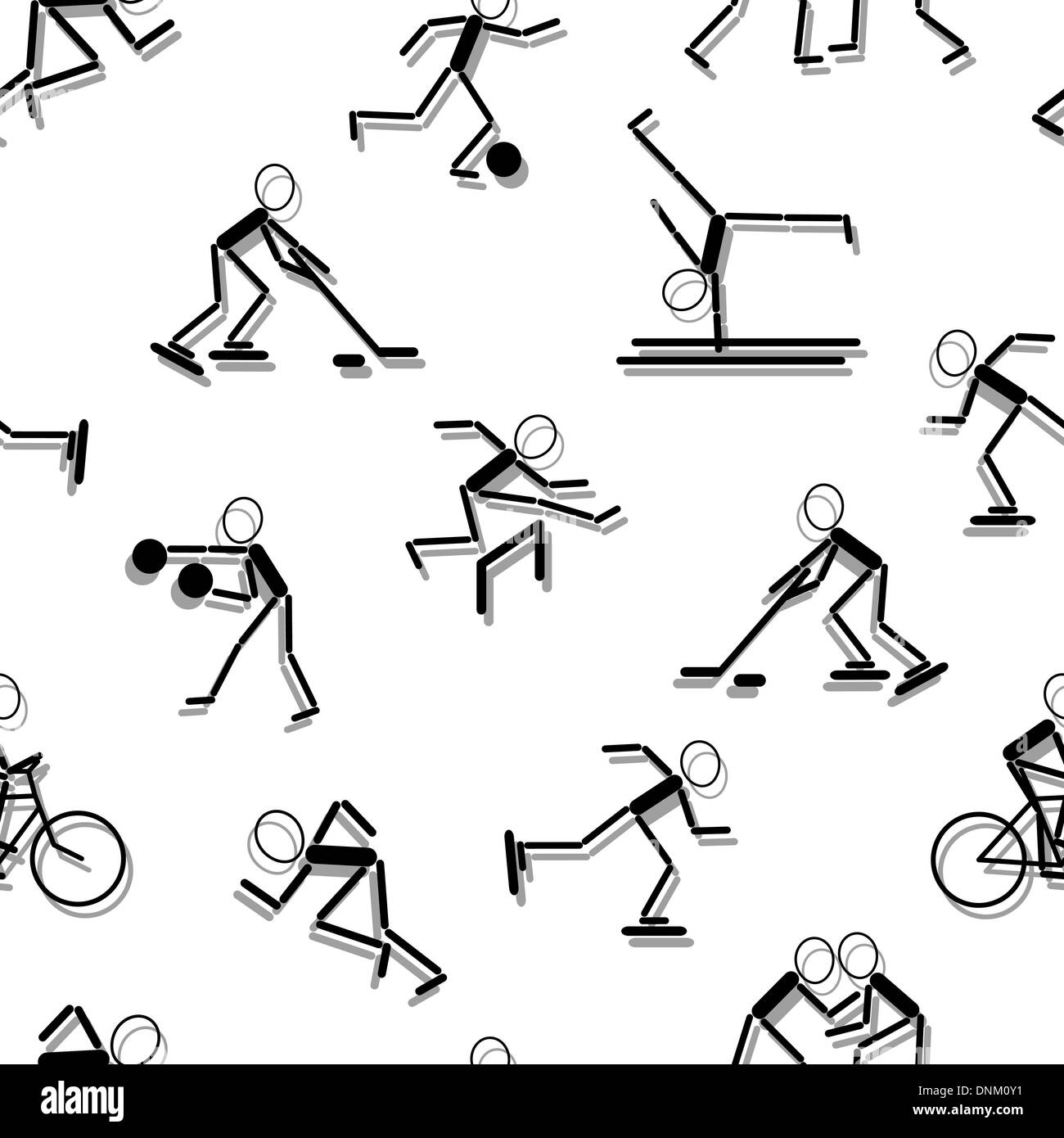 Iconos del deporte. Papel tapiz sin fisuras Imagen Vector de stock - Alamy