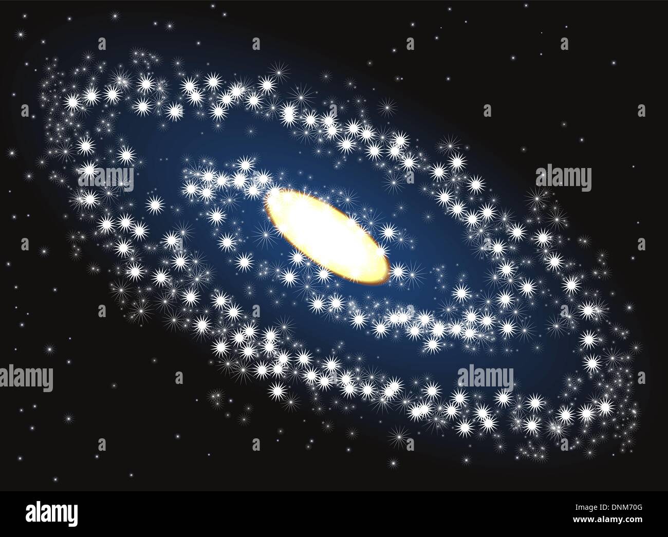 Ilustración de la galaxia en el espacio ultraterrestre Ilustración del Vector