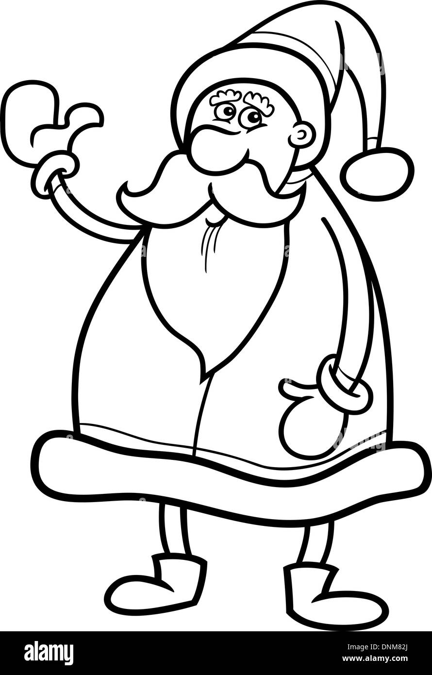 Ilustración caricatura divertida de Santa Claus o Papá Noel o Santa Claus  para Colorear Imagen Vector de stock - Alamy