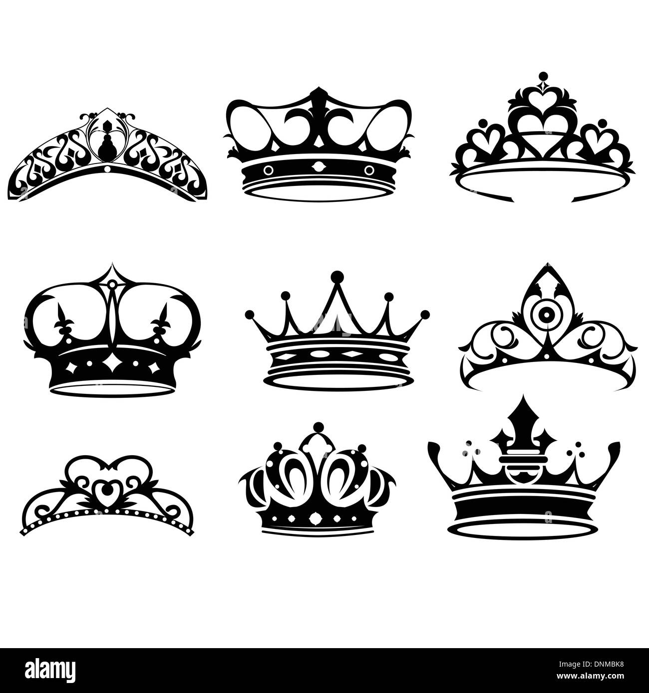 Una ilustración vectorial de Crown conjuntos de iconos Ilustración del Vector