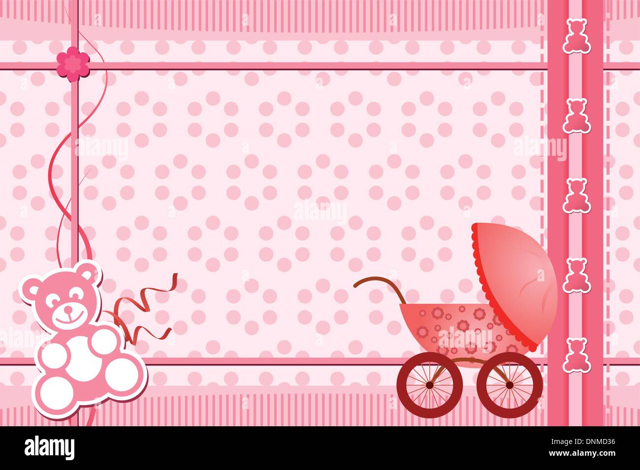 Una ilustración vectorial de un baby shower tarjeta de felicitación para  una niña Imagen Vector de stock - Alamy