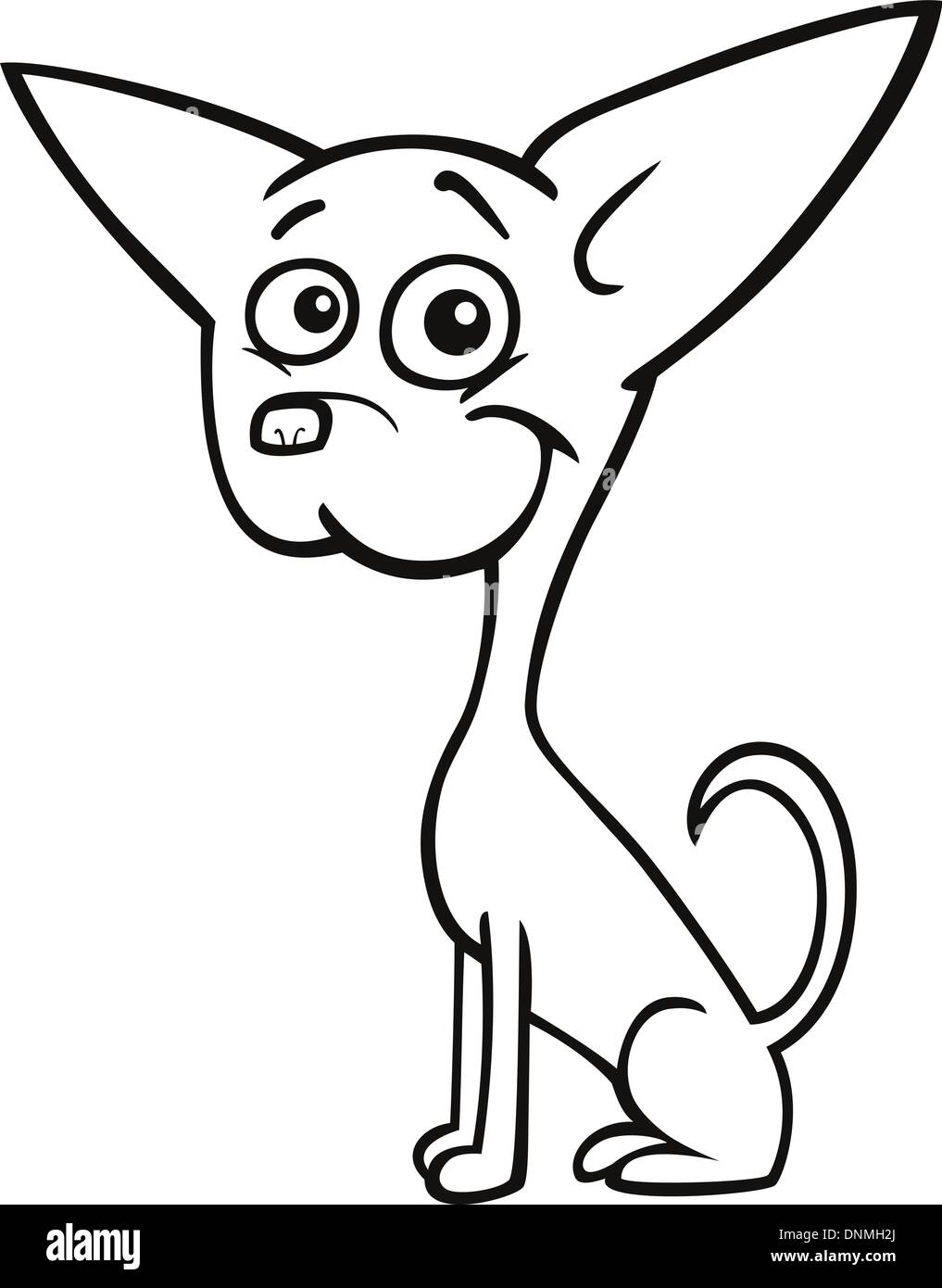 Ilustración caricatura divertida de pura raza de perro Chihuahua para  Coloring Book Imagen Vector de stock - Alamy