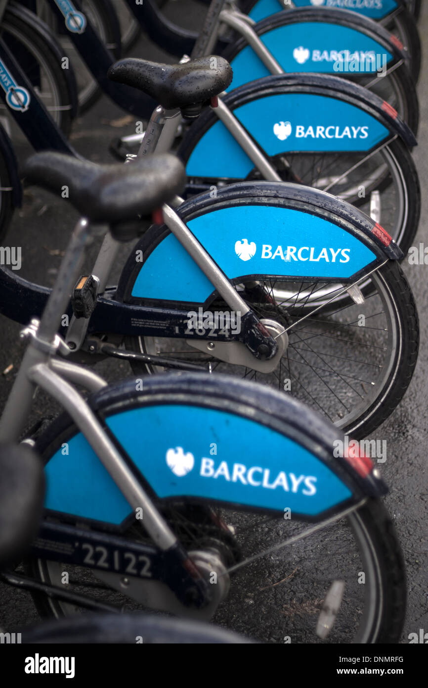 Bicicletas Barclays Foto de stock