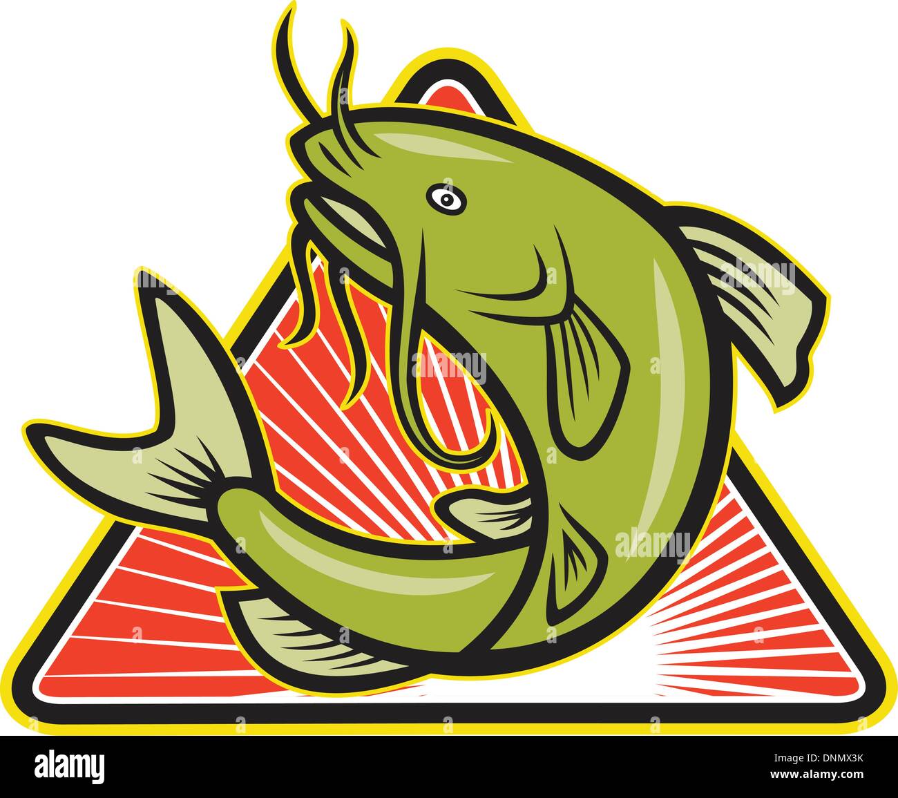 Ilustración de un bagre jumping realizado en estilo de dibujos animados