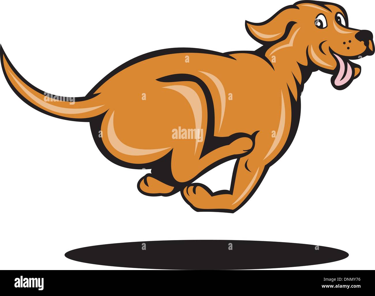 Ilustración de un perro corriendo vista lateral Imagen Vector de stock -  Alamy