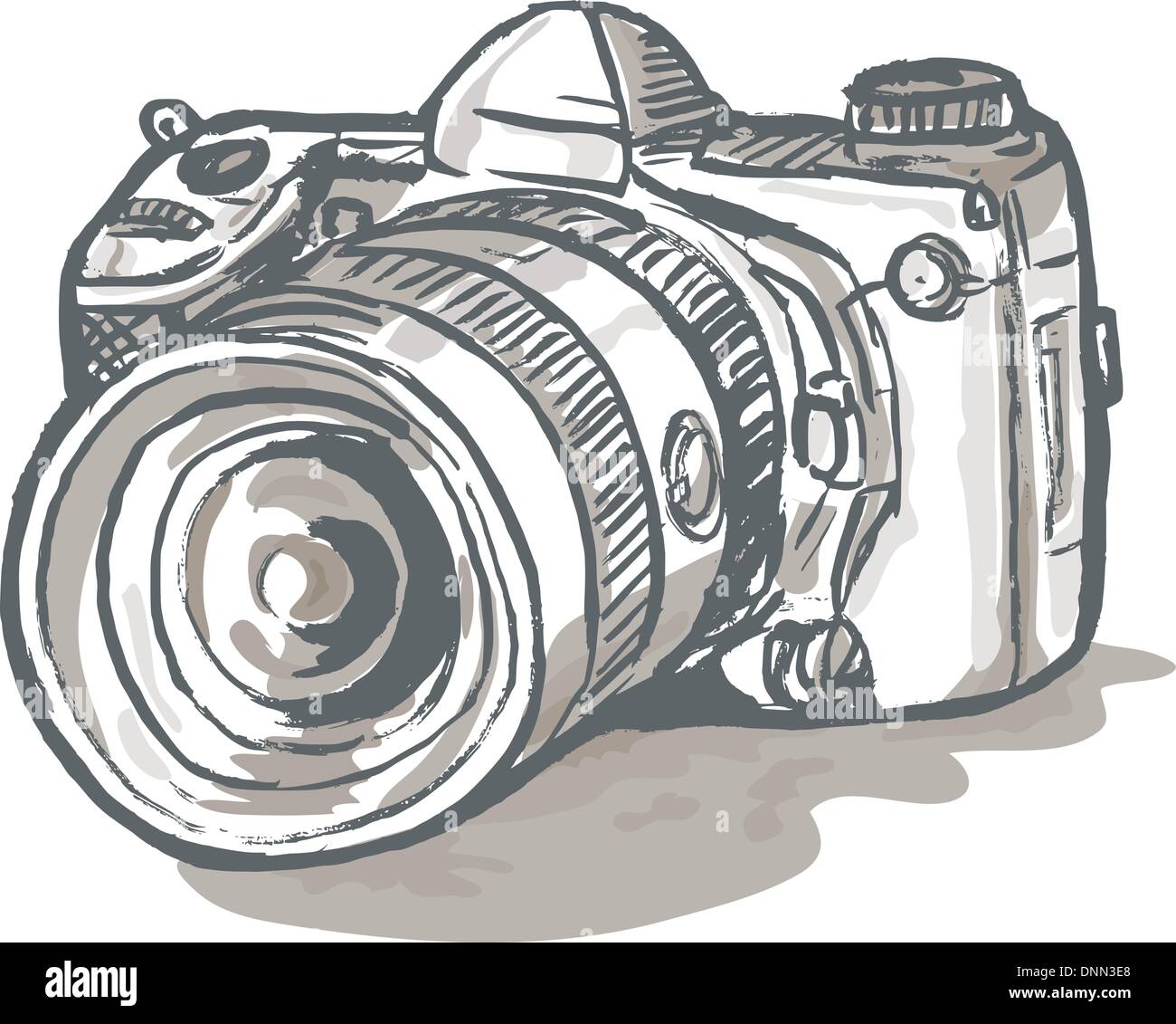 Dibujar A Mano Esbozo De La Cámara Digital De Bolsillo Fotos, retratos,  imágenes y fotografía de archivo libres de derecho. Image 76557229