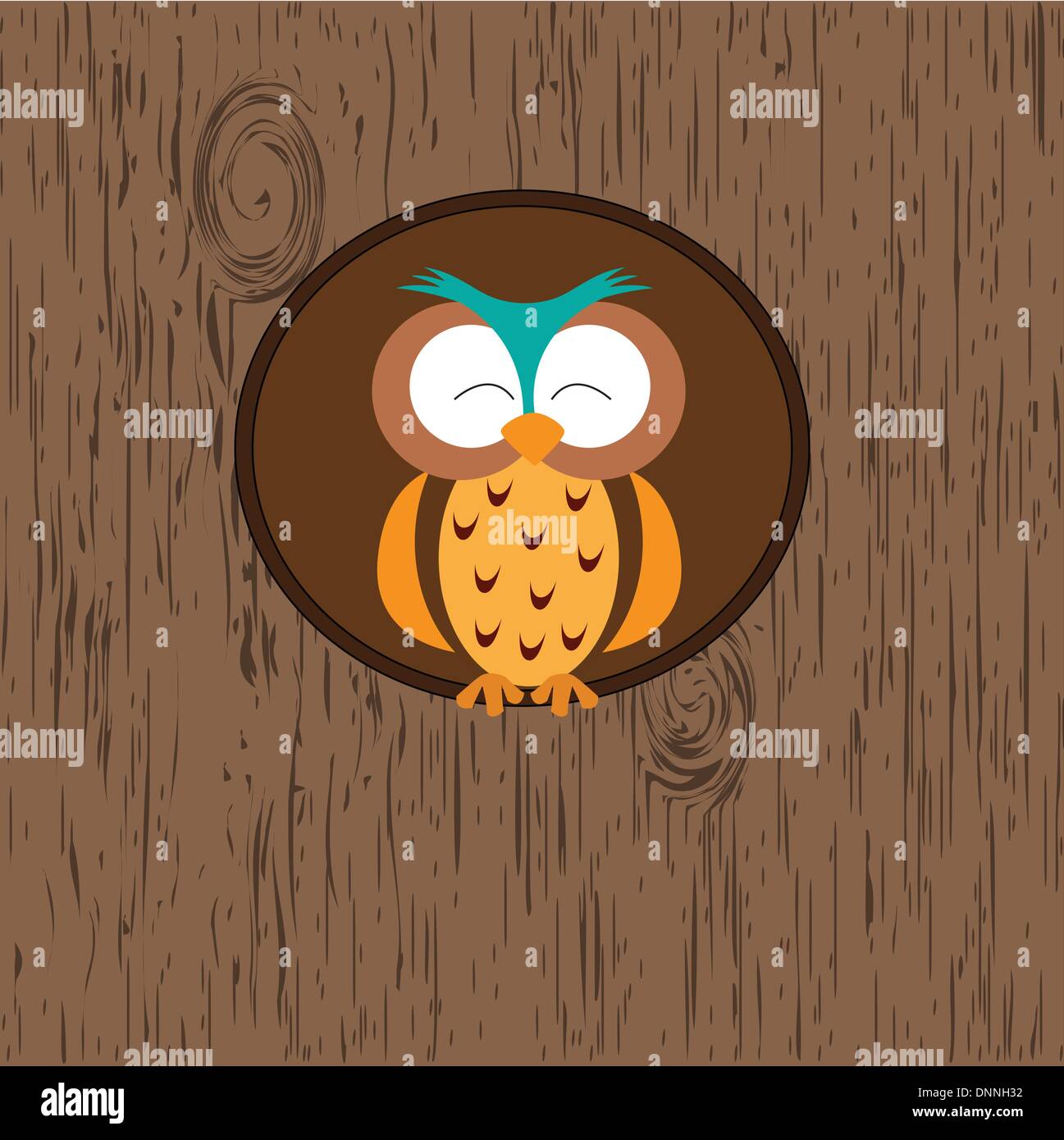 Resumen antecedentes con owl en huecos de árboles Ilustración del Vector