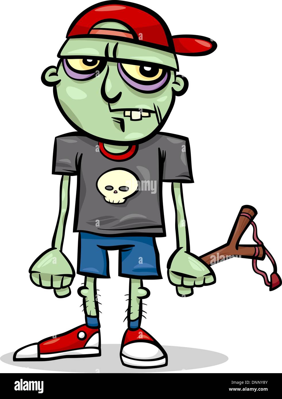 Ilustración de dibujos animados de Spooky Halloween feo Zombie Kid Imagen  Vector de stock - Alamy