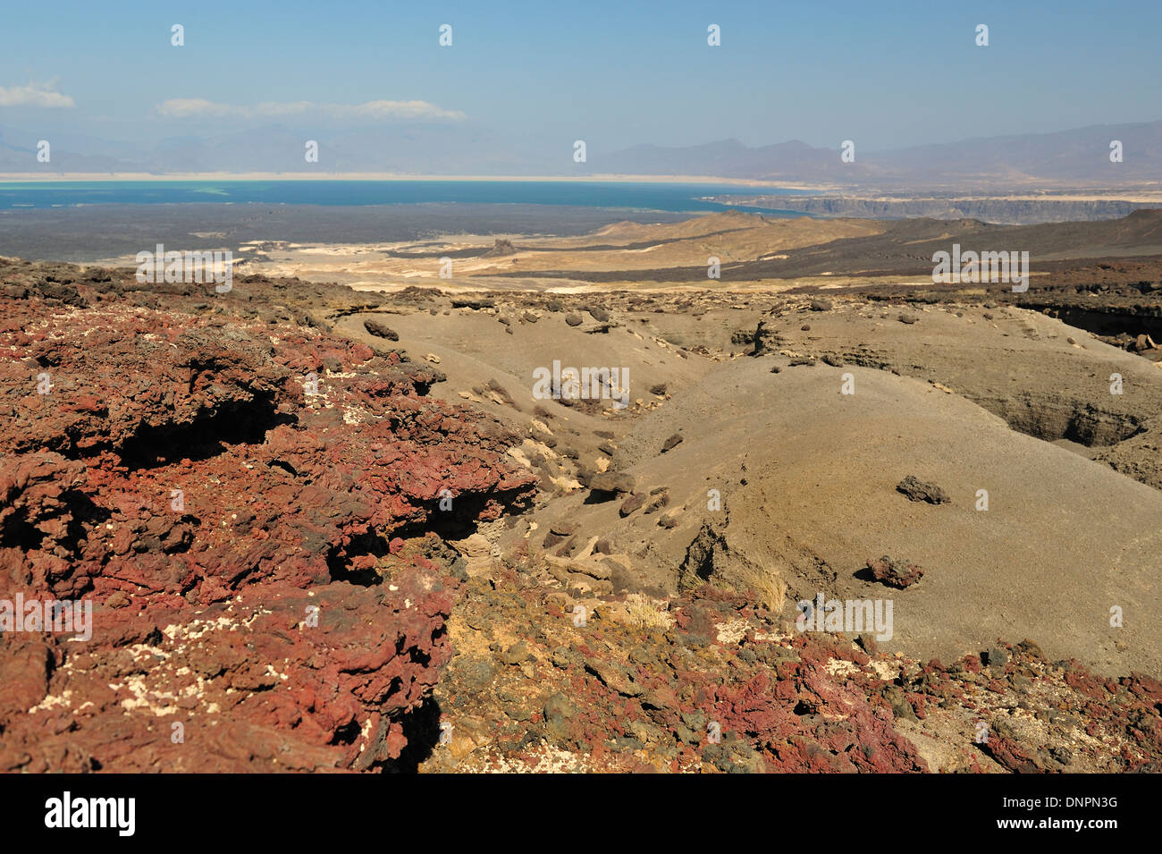 Vista del Lago Goubhet, Djibouti, el Cuerno de África Foto de stock
