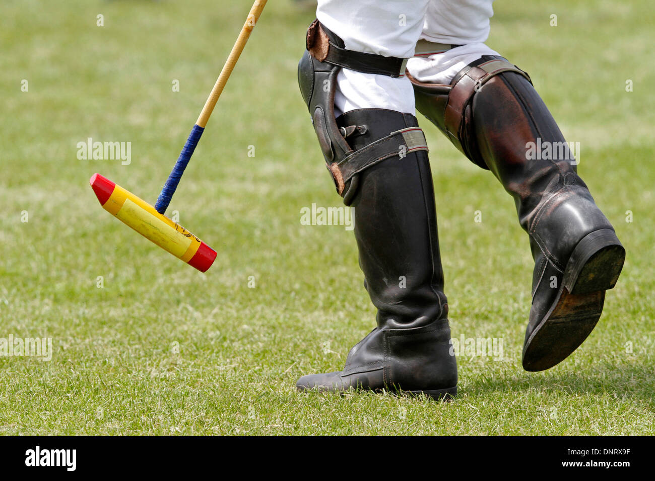 Las piernas de un jugador de polo a polo ballet Foto de stock
