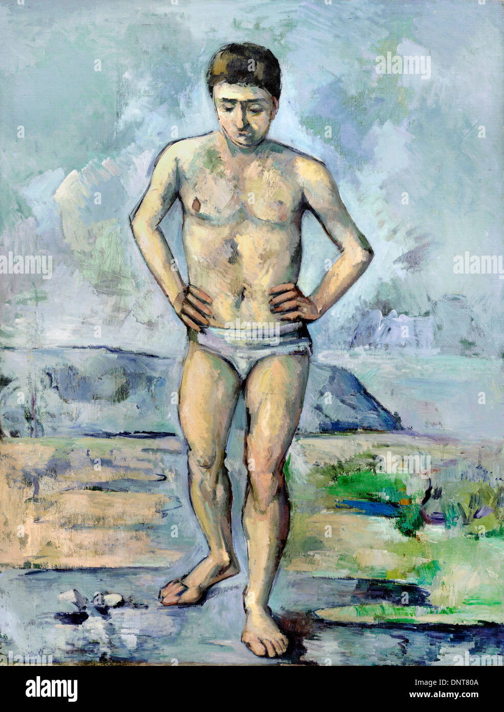 Paul Cezanne, el bañista 1885 Óleo sobre lienzo. Museo de Arte Moderno de Nueva York, EE.UU.. Foto de stock