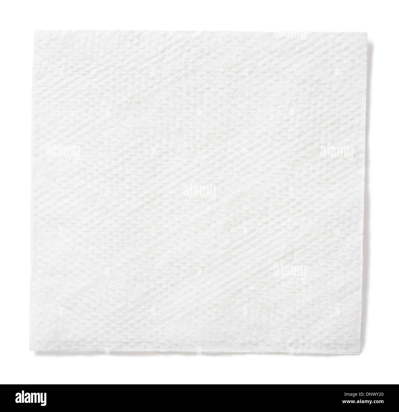 Libro blanco de la servilleta cuadrados aislada con trazado de recorte incluido Foto de stock