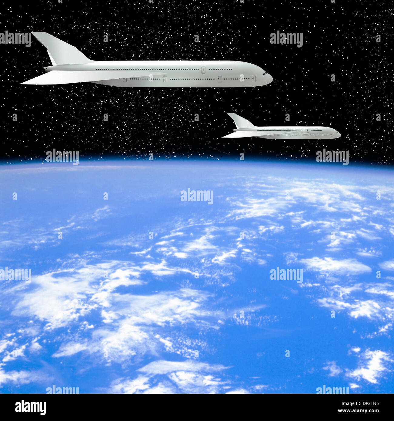 El turismo espacial, ilustraciones Foto de stock