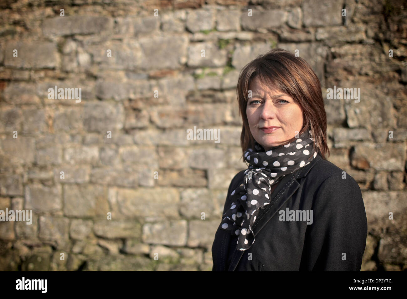 Leanne madera AM, el Plaid Cymru / el líder de partido de Gales Foto de stock