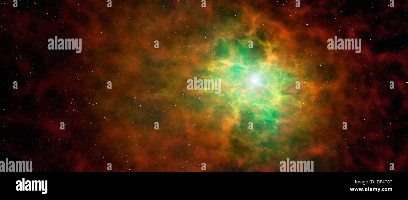 Ilustración de un remanente de supernova Foto de stock