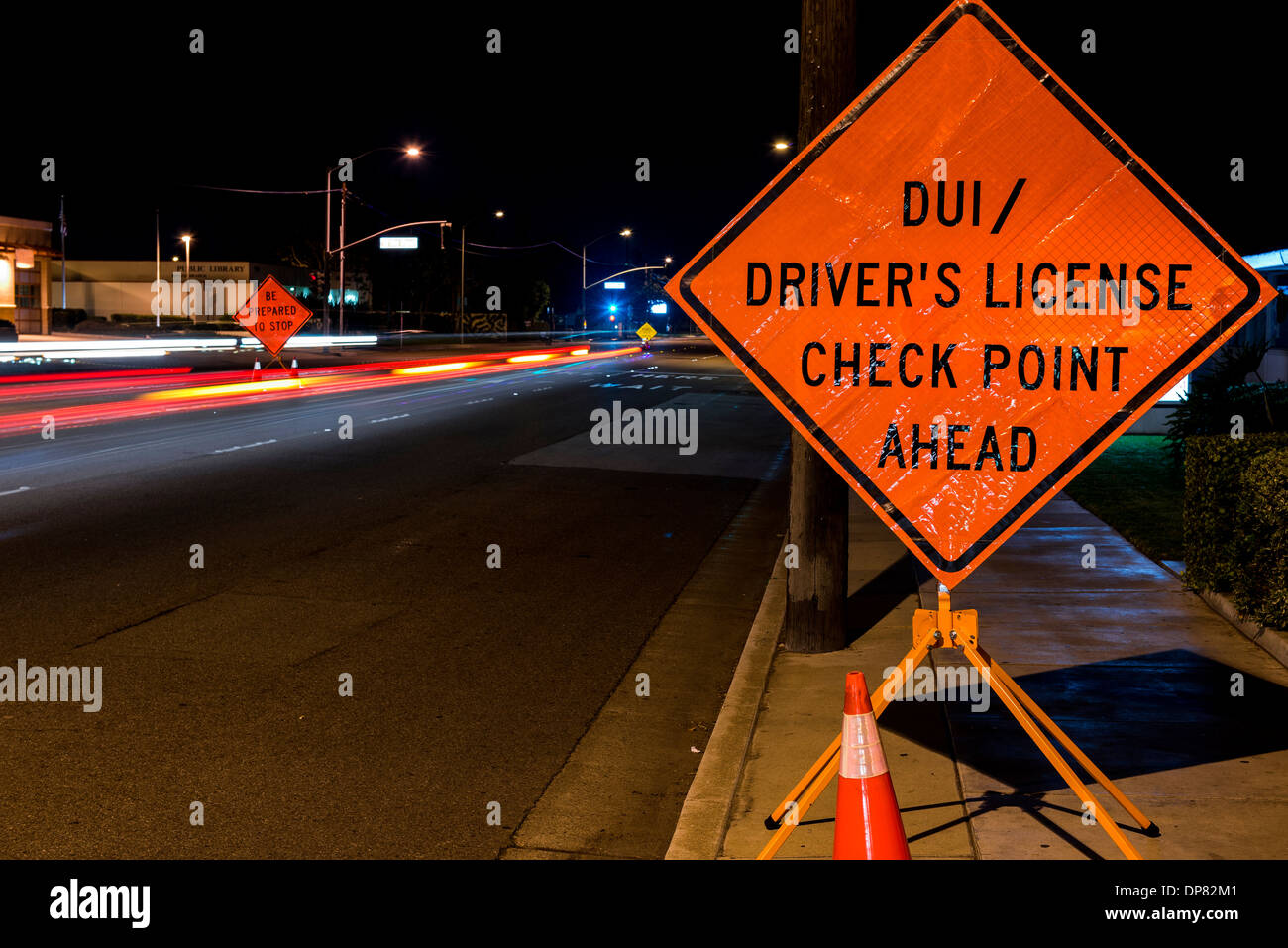 Un DUI Check Point en Anaheim, CA. Foto de stock