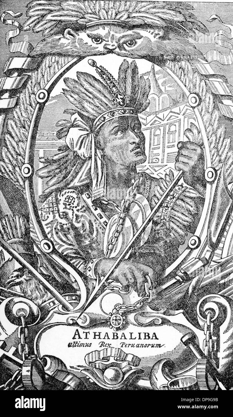Athabaliba, el último rey de los Incas. Foto de stock