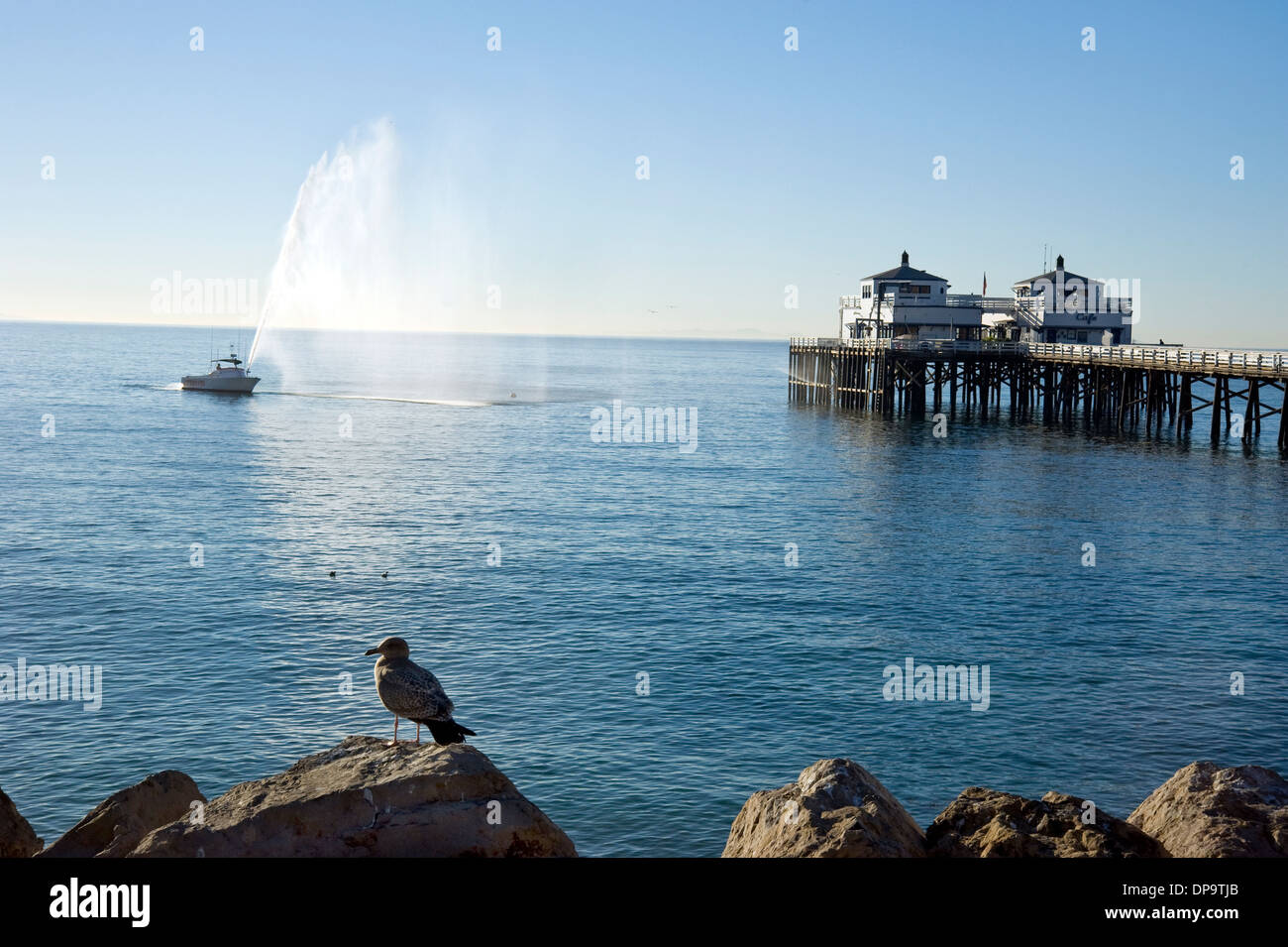 Malibu Pier en la costa del sur de California Foto de stock