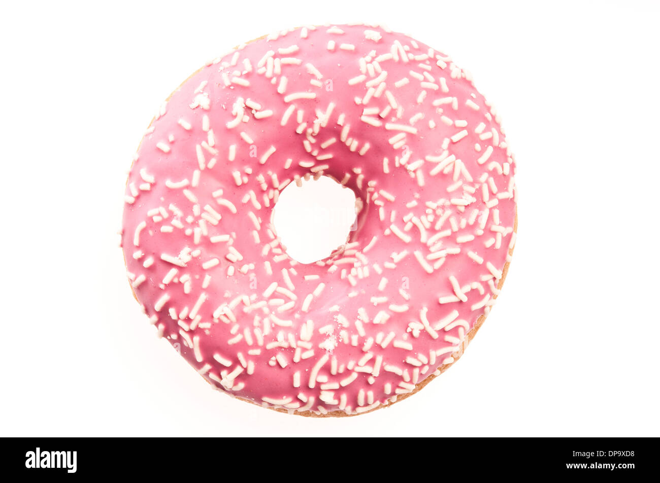 Donut glaseado rosa Foto de stock