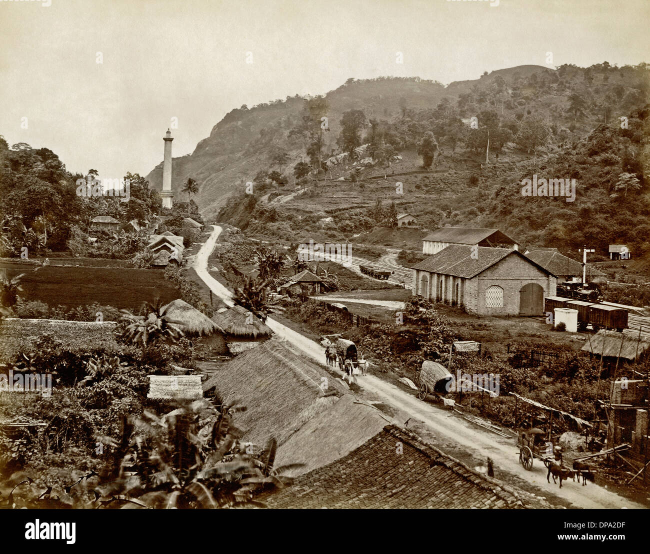 Plantación y ferrocarril, Ceilán, Sri Lanka Foto de stock