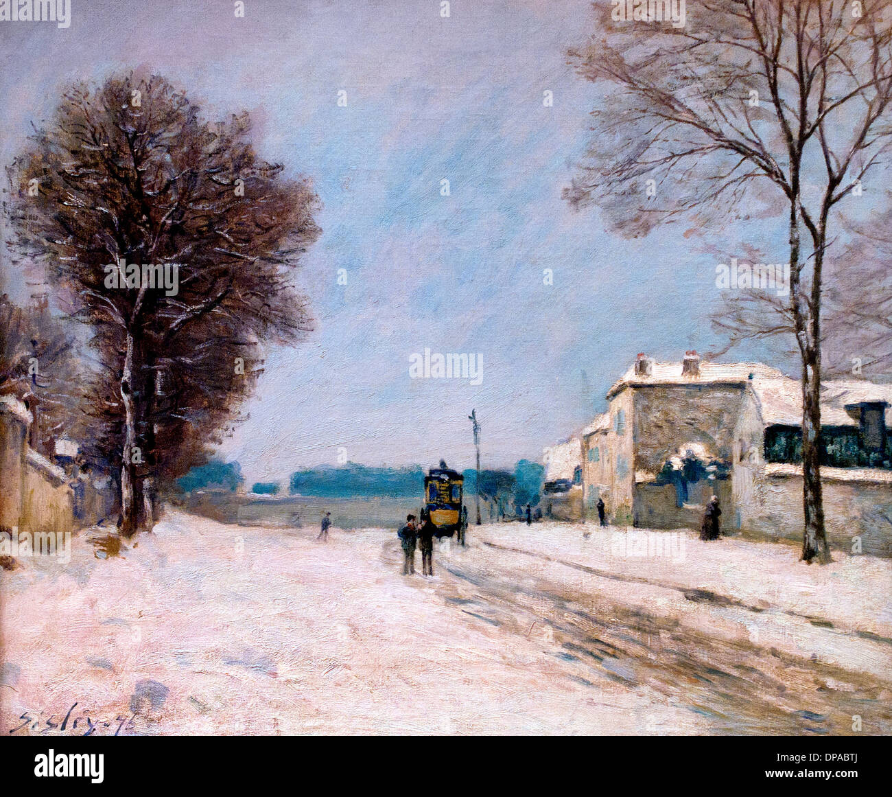 En Hiver, effet de neige - Efecto Nieve en Invierno, 1876 Alfred Sisley 1839 - 1899 British / el impresionista francés Francia Foto de stock