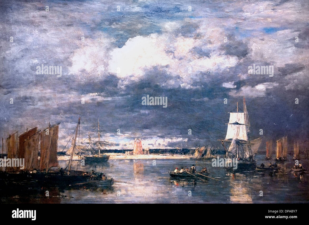 Le port de Camaret par Ciel d'orage del puerto de Camaret por cielo tormentoso 1873 Eugène Louis Boudin 1824 - 1898 Francia Foto de stock