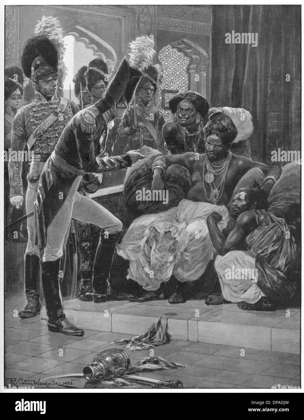 BRITISH deponer al rey/1815 Foto de stock