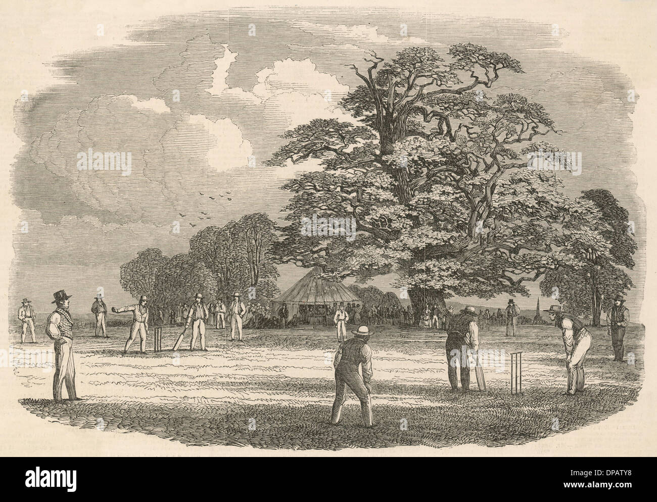 Partido de Cricket 1853 Foto de stock
