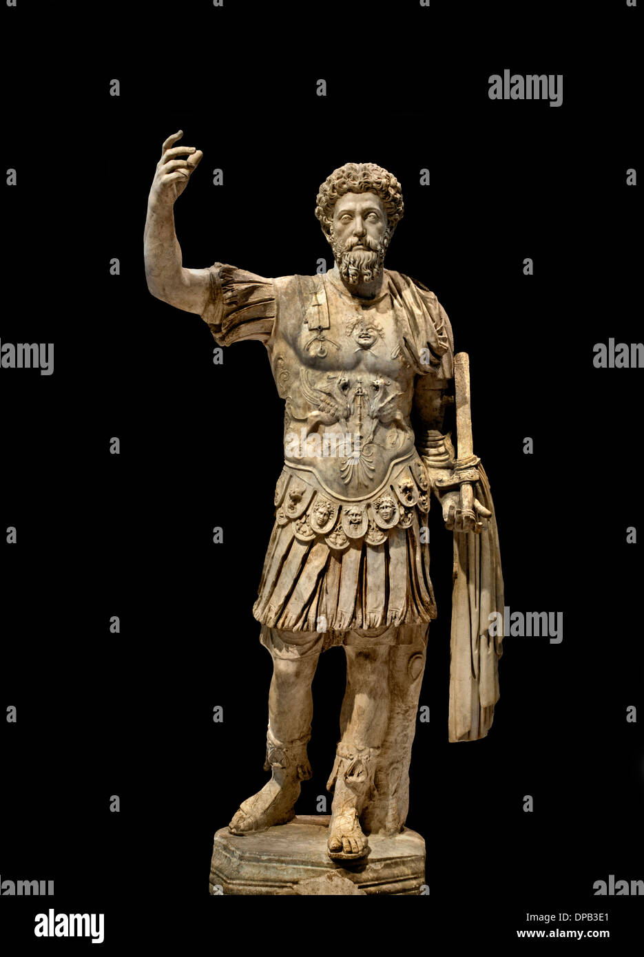 Emperador Romano Marcus Aurelius (161-180 AD) Roma Italia Foto de stock