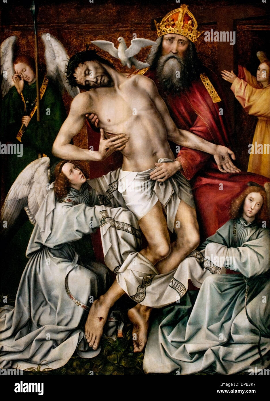 La Santísima Trinidad, Dios el Padre ,Apoyando a Cristo ,1510-1515, Colijn de Coter ,1450-1539, Bélgica Flamenca Foto de stock