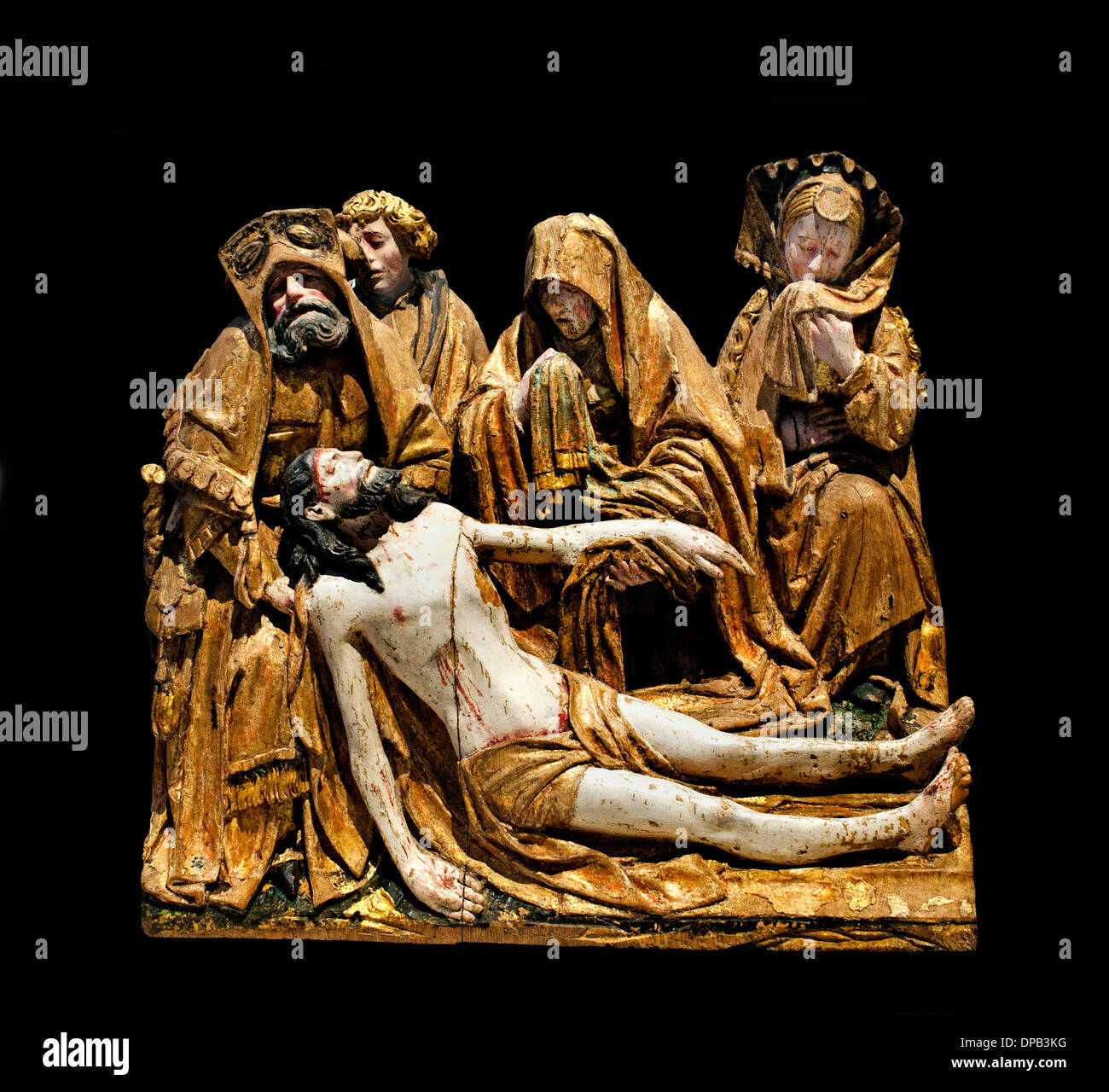 Retablo de elemento: la lamentación de Cristo de Amberes (Bélgica) ahora alrededor de madera policromada de roble 1515-1520 Foto de stock