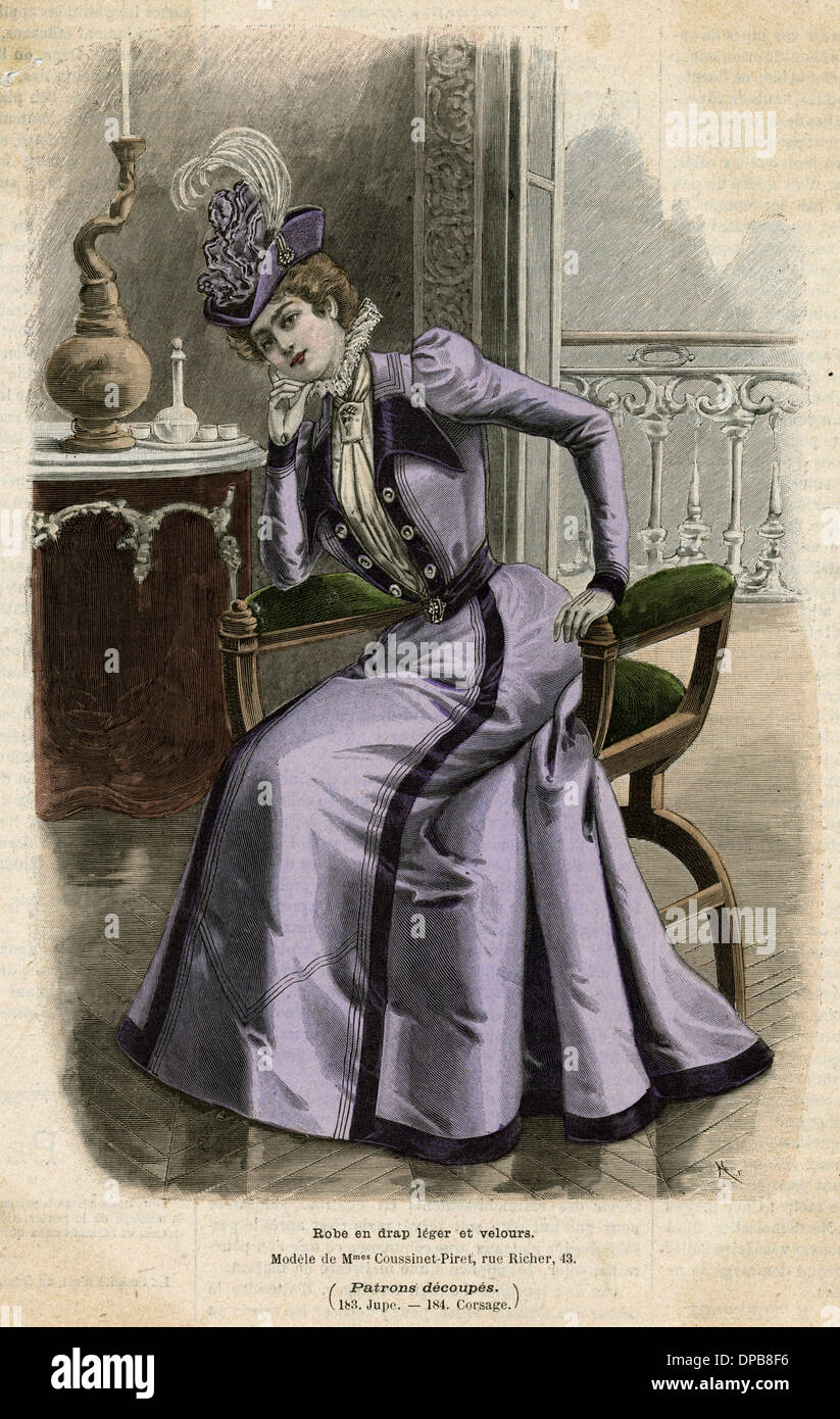 Conjunto púrpura 1899 Foto de stock