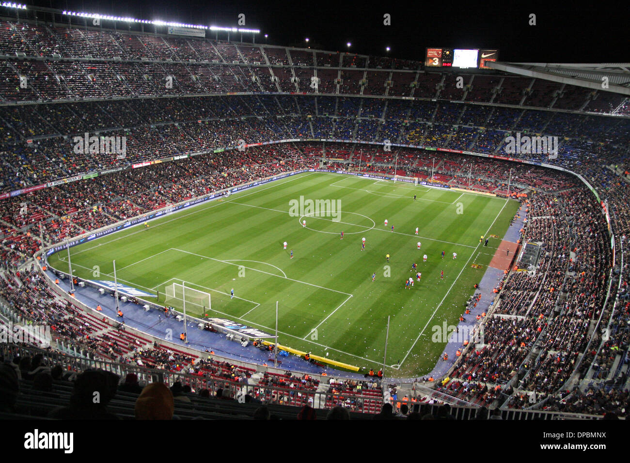 El Camp Nou, el estadio del equipo de fútbol de Barcelona Foto de stock