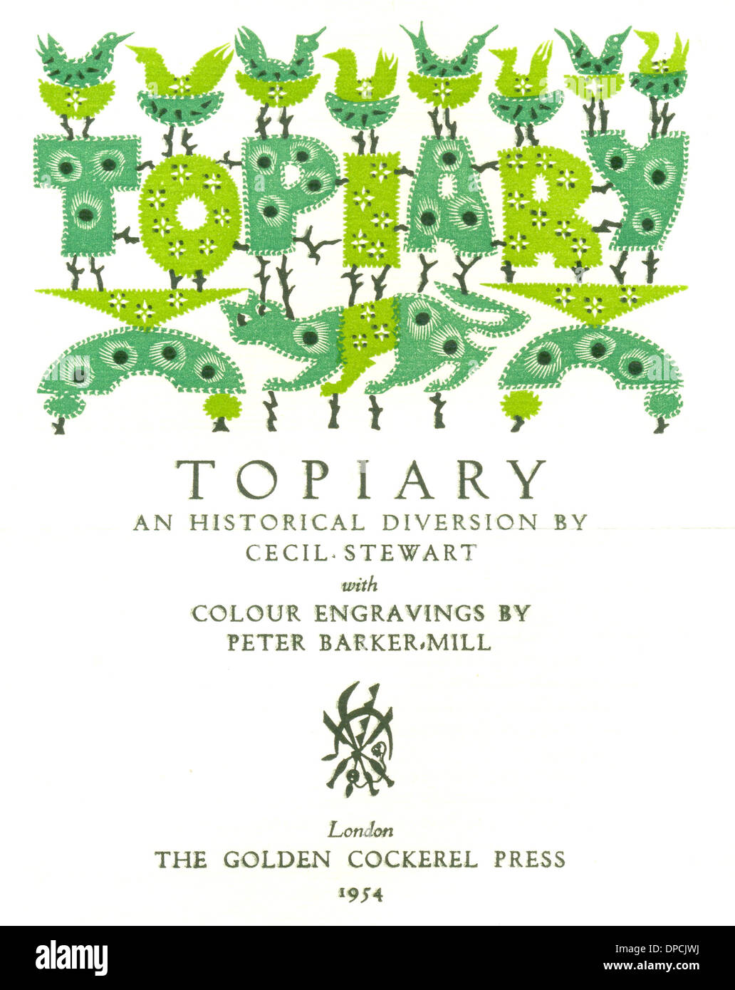 Folleto de Topiary una desviación histórica por Cecil Stewart Foto de stock