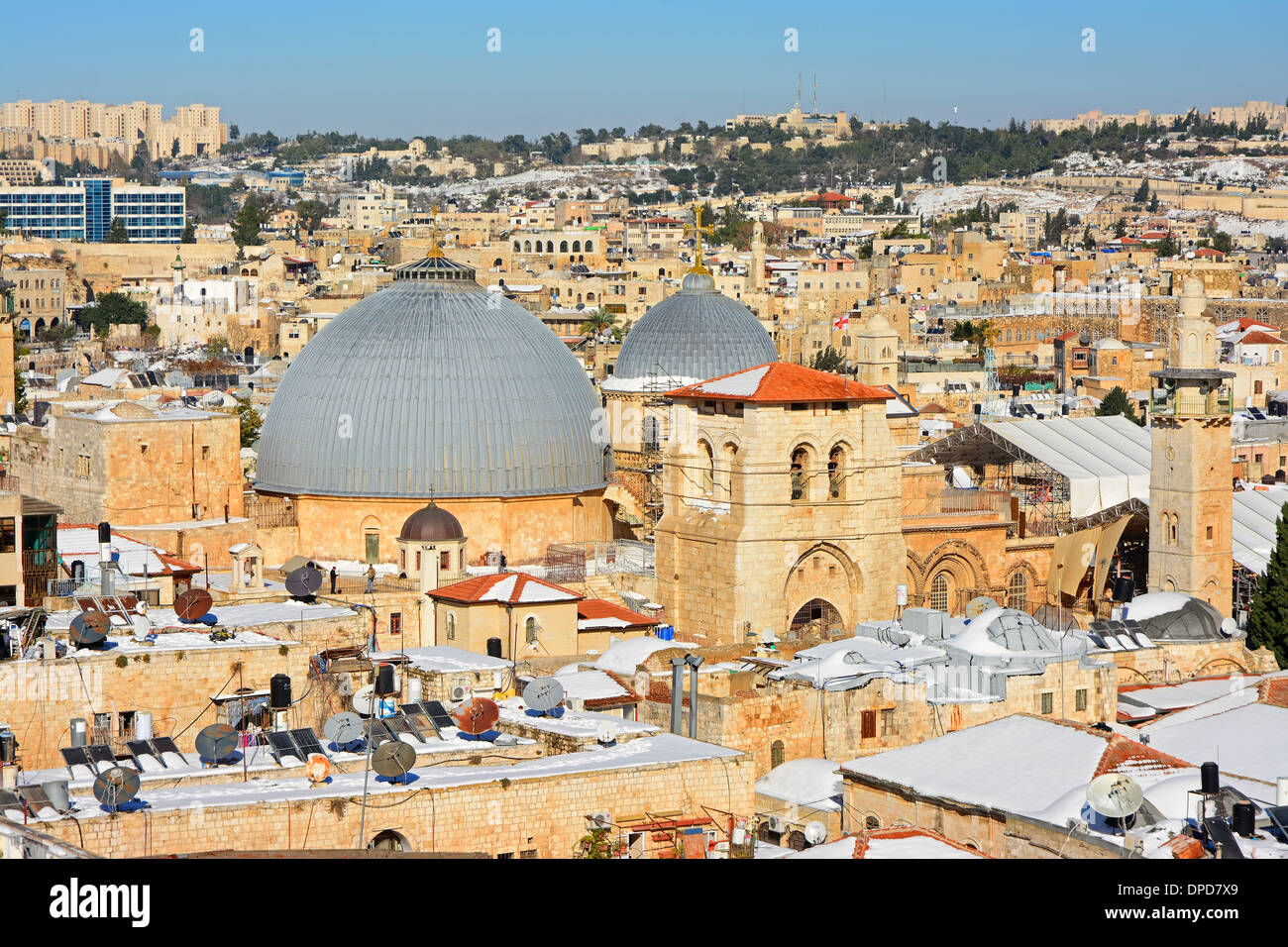 La iglesia del Santo Sepulcro, Jerusalem, Israel de techo Foto de stock